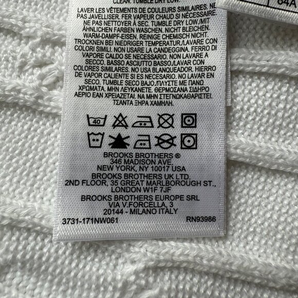 Fila x Brooks Brothers Size M White Cable Knit Preppy V-Neck Sweater Dress - Picture 10 of 12